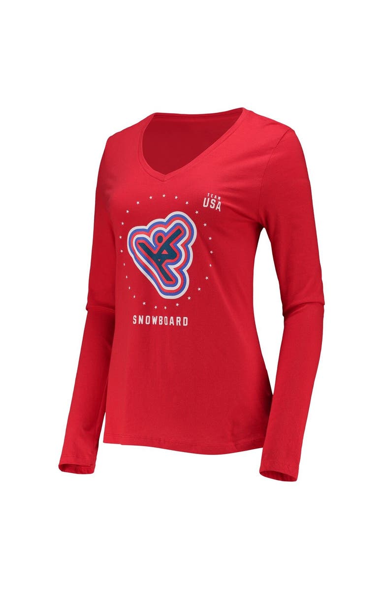 FANATICS Women's Fanatics Branded Red Team USA Snowboarding Long Sleeve T-Shirt, Alternate, color, Red