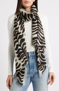 Nordstrom Eyelash Trim Print Cashmere & Silk Wrap