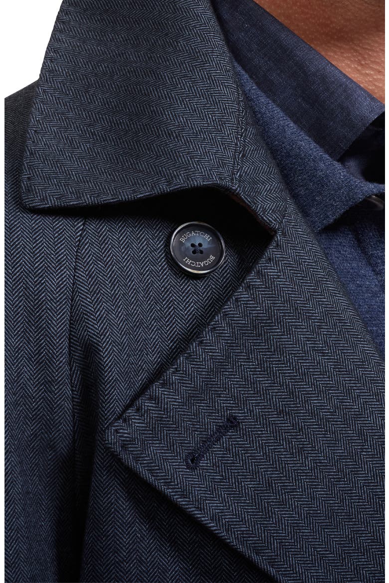 Cotton Double Breasted Coat, Alternate, color, MIDNIGHT