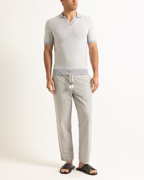 Horton Tailored Cotton Merino Polo With Contrast Tipping