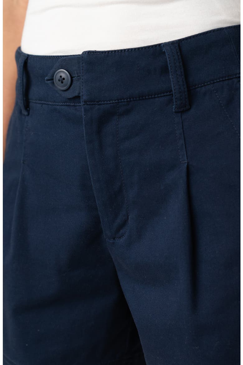 Pleated Trouser Shorts, Alternate, color, DEEP MIDNIGHT