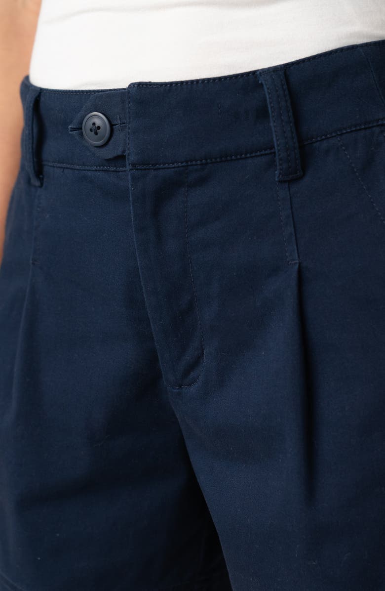 Liverpool Los Angeles Pleated Trouser Shorts, Alternate, color, Deep Midnight