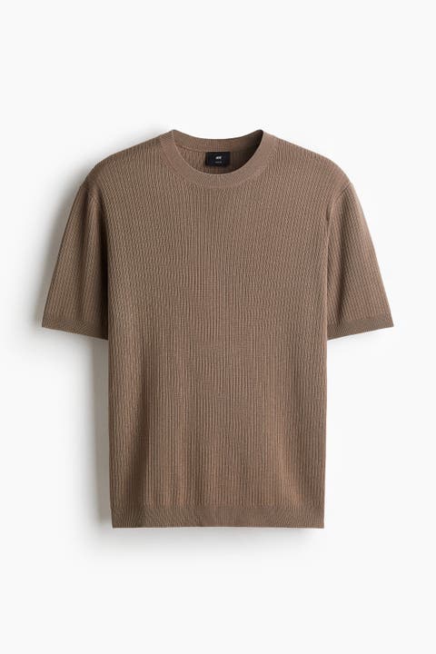 Slim Fit Rib-knit T-shirt