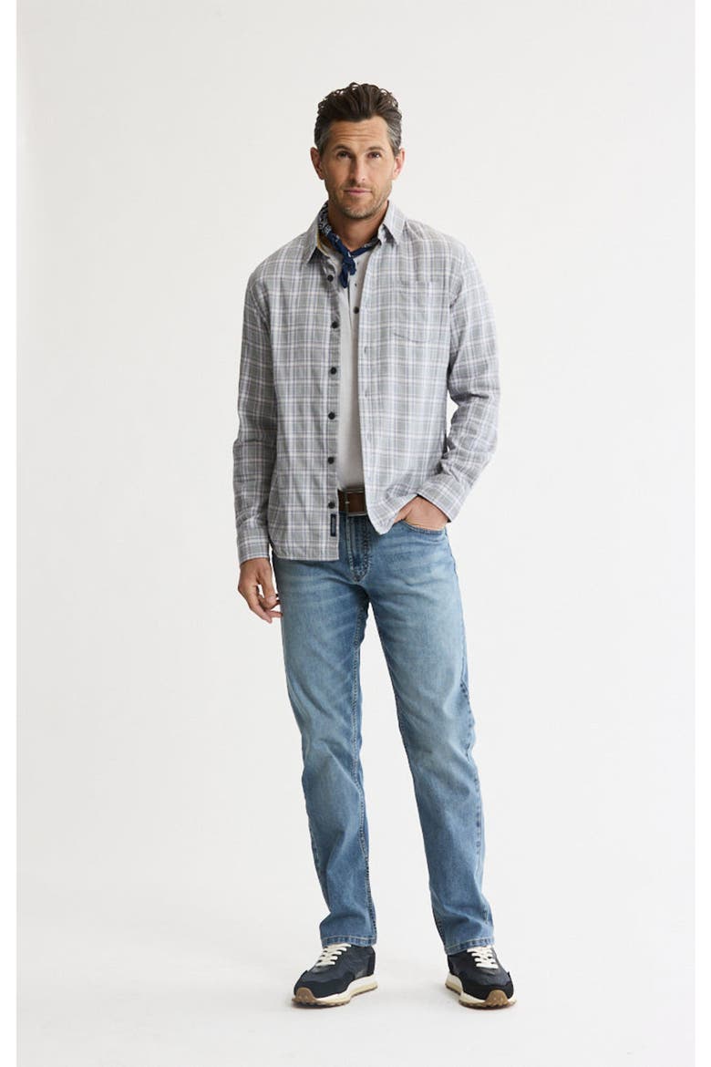 Manor Stretch Flannel Button-Down Shirt, Alternate, color, Light Grey