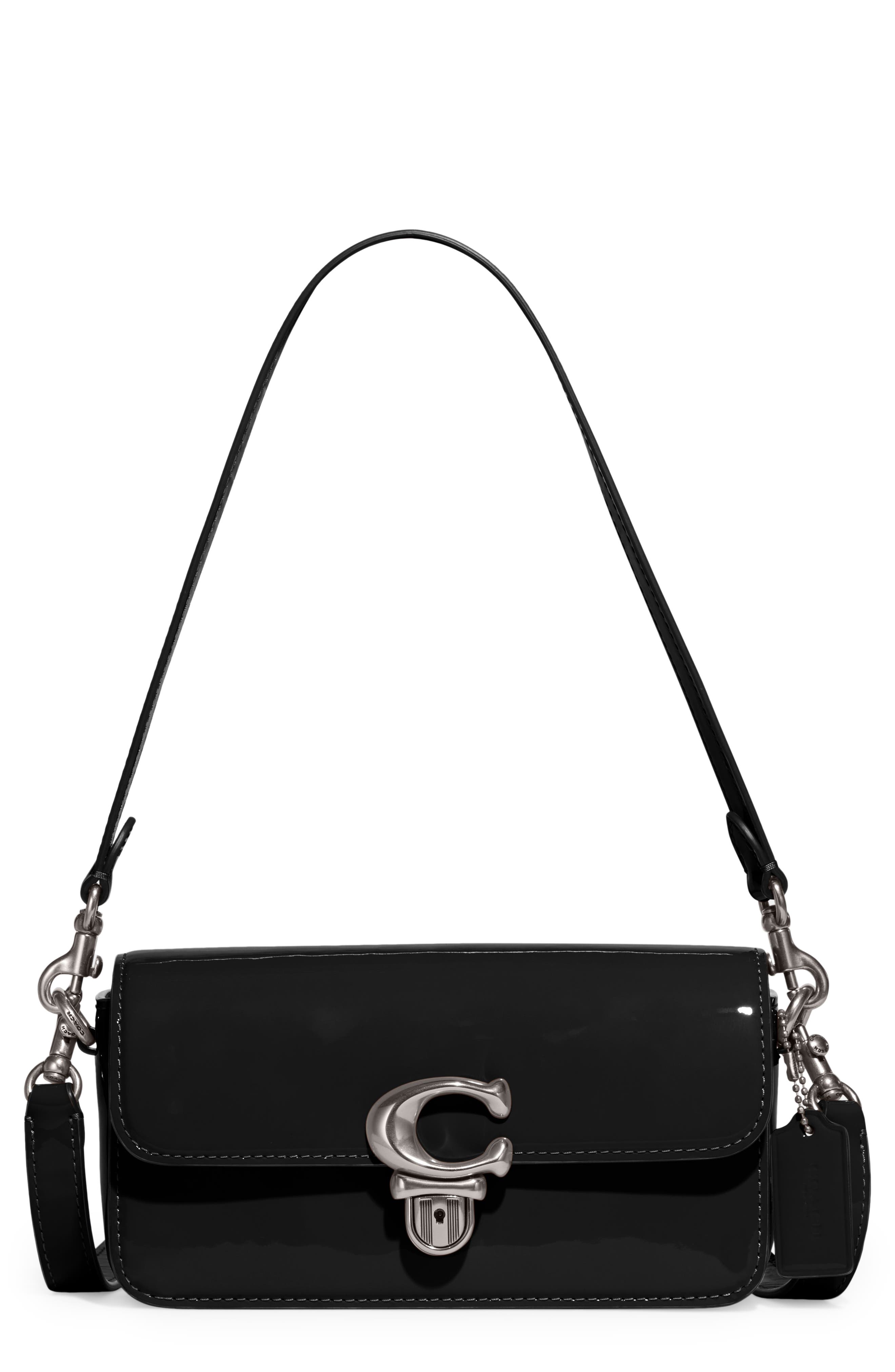 COACH Studio Patent Leather Baguette Shoulder Bag, Main, color, 