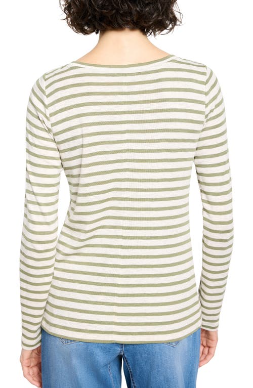 Nzt By Nic+zoe Stripe Cotton Blend T-shirt In Neutral