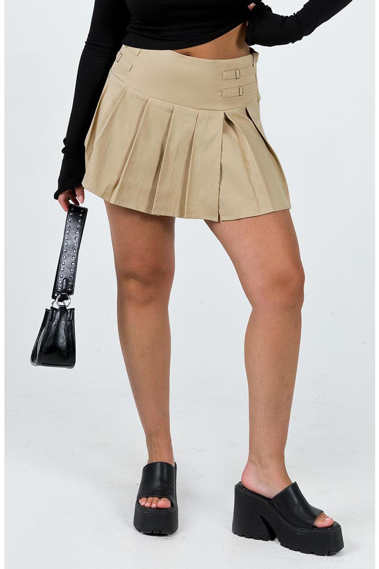 Cartwright Pleated Miniskirt, Main, color, BEIGE