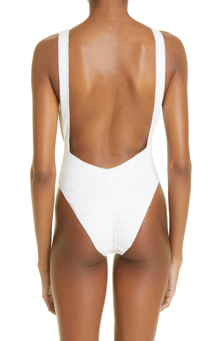 Oséree Sequin One-Piece Swimsuit, Alternate, color,