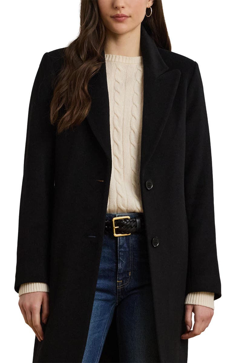 Wool Blend Reefer Coat
