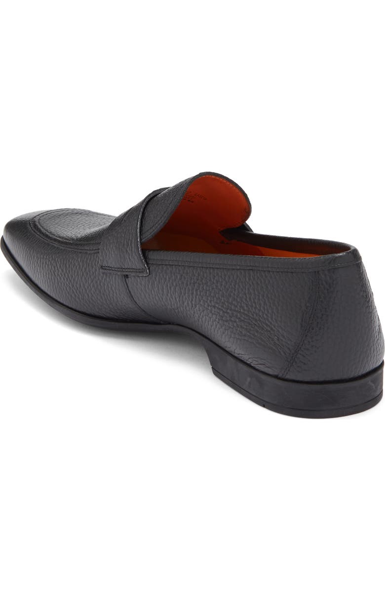 Magnanni Vince Leather Penny Loafer, Alternate, color, Black Pebble