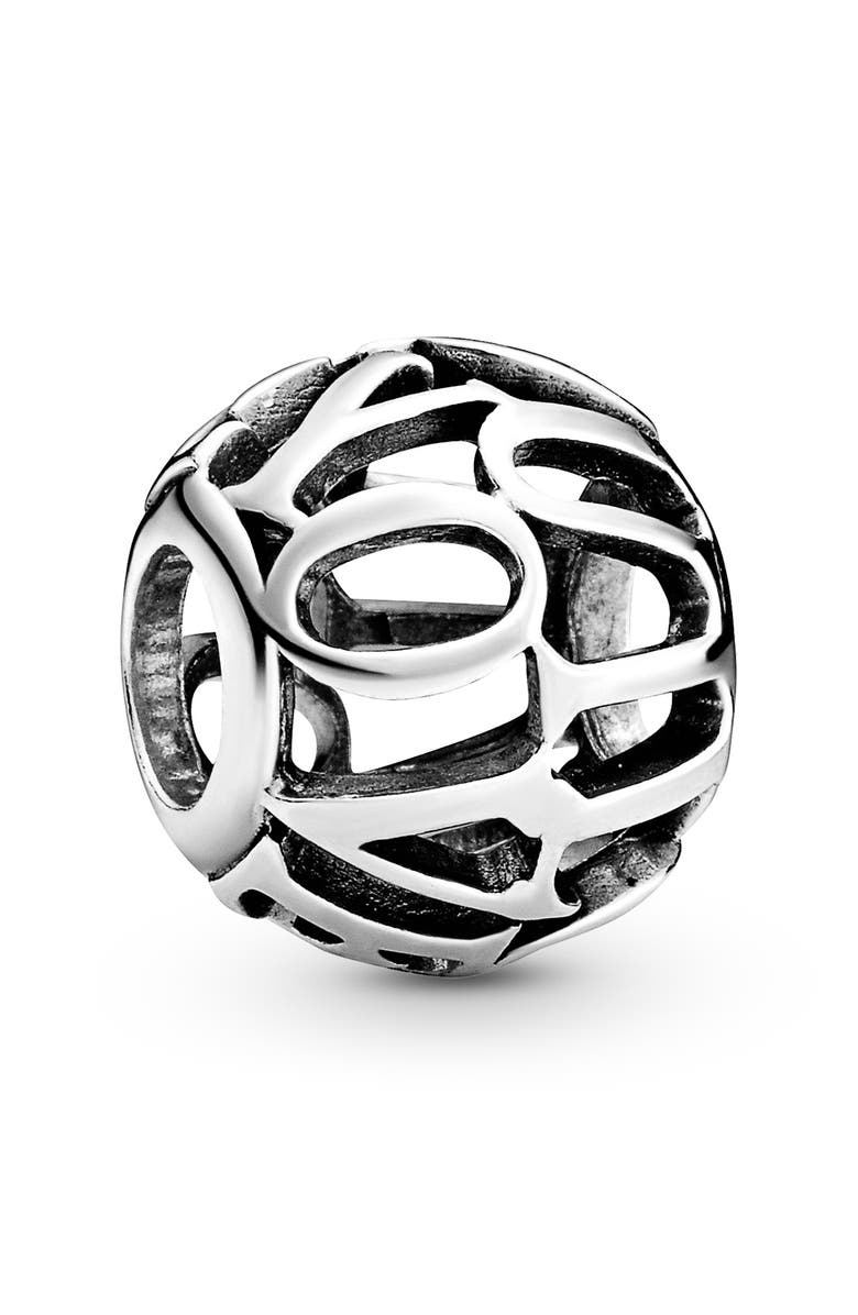 PANDORA Openwork I Love You Script Charm, Main, color,