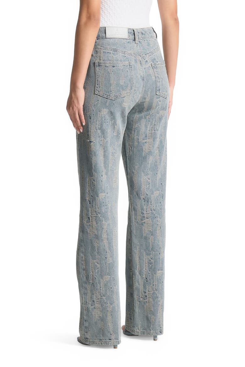 Florence Distressed High Rise Straight Leg Jeans, Alternate, color, Mid Blue