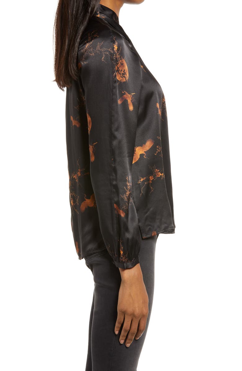 AllSaints Zola Aurora Silk Blend Blouse, Alternate, color, 