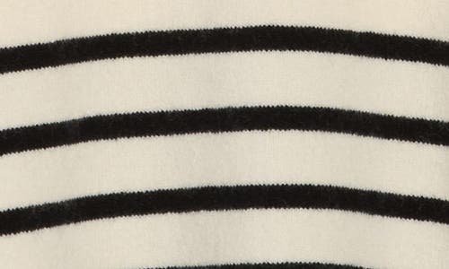 Frame Stripe Short Sleeve Sweater In Neutral