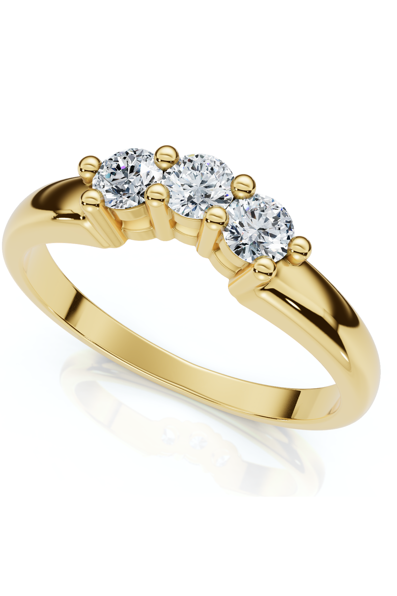 Curved Women's Diamond Wedding Ring 14k Gold Lab Grown, Main, color, 14k Yellow Gold