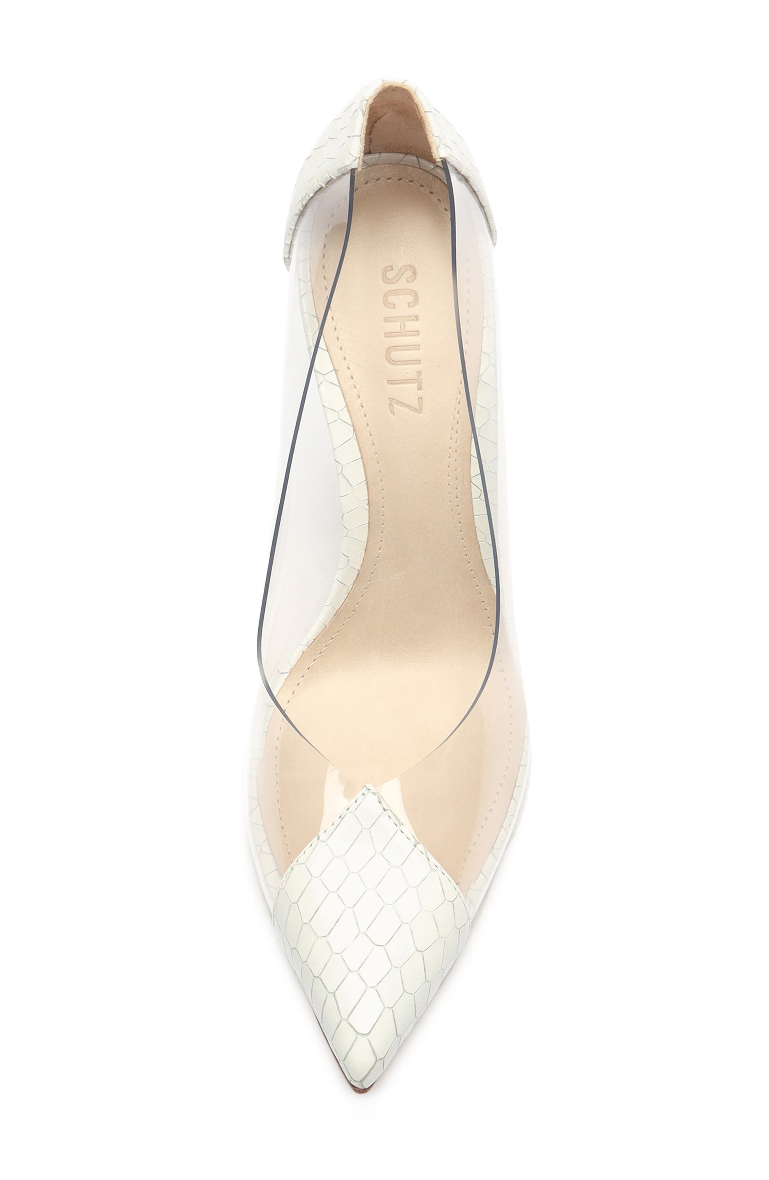 Cendi Transparent Pointed Toe Pump, Alternate, color, TRANSPARENT/ WHITE