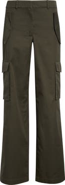 Burberry Check Trim Gabardine Cargo Trousers
