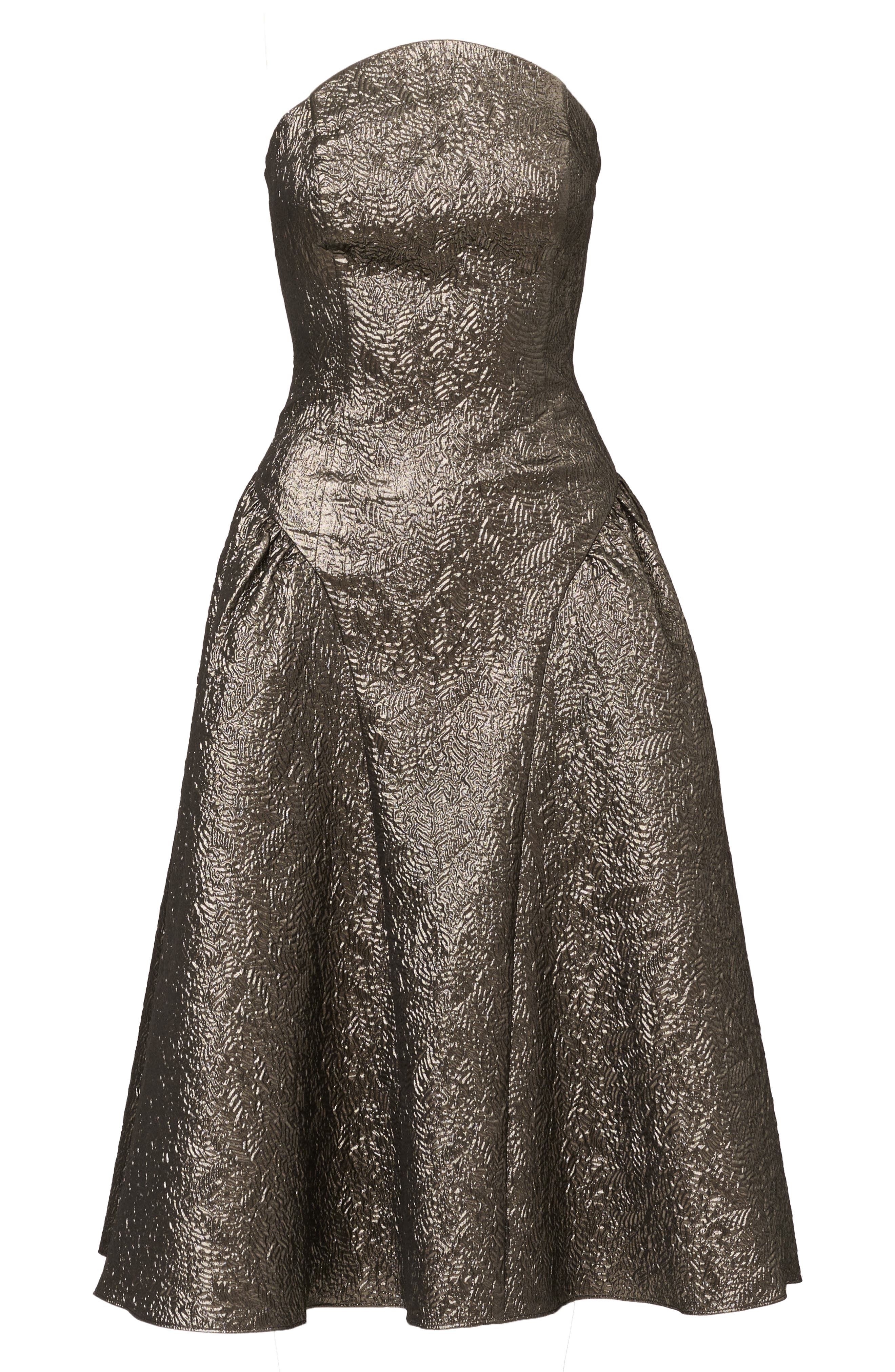 adrianna papell metallic midi dress Adrianna Papell Boutique gold metallic midi dress evening prom size 4 bodycon