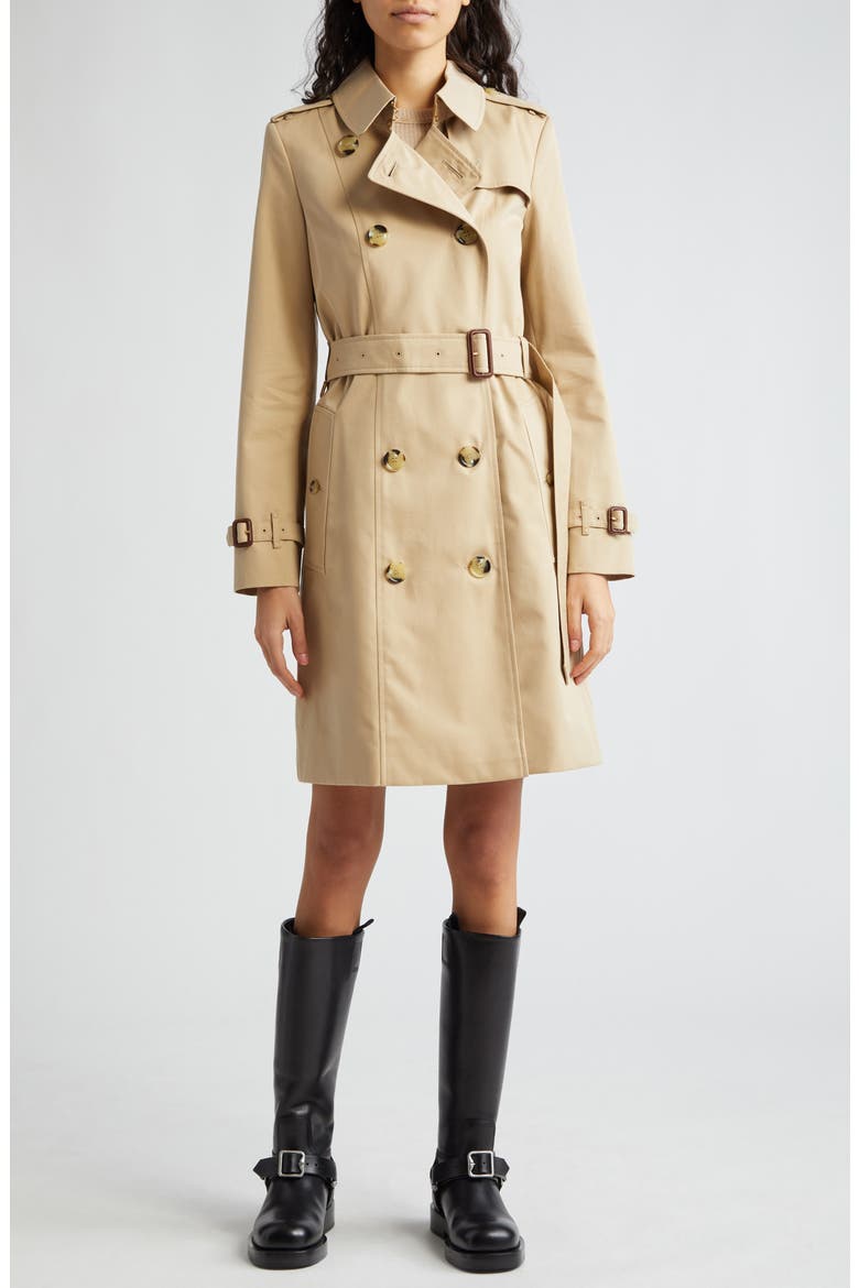 Mid-Length Chelsea Heritage Trench Coat, Main, color, HONEY
