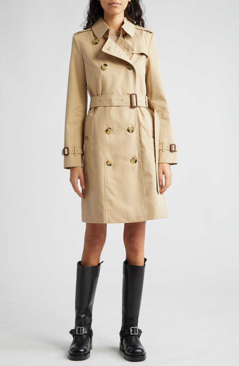 Burberry Chelsea Long Heritage Trench Coat, Main, color, Honey