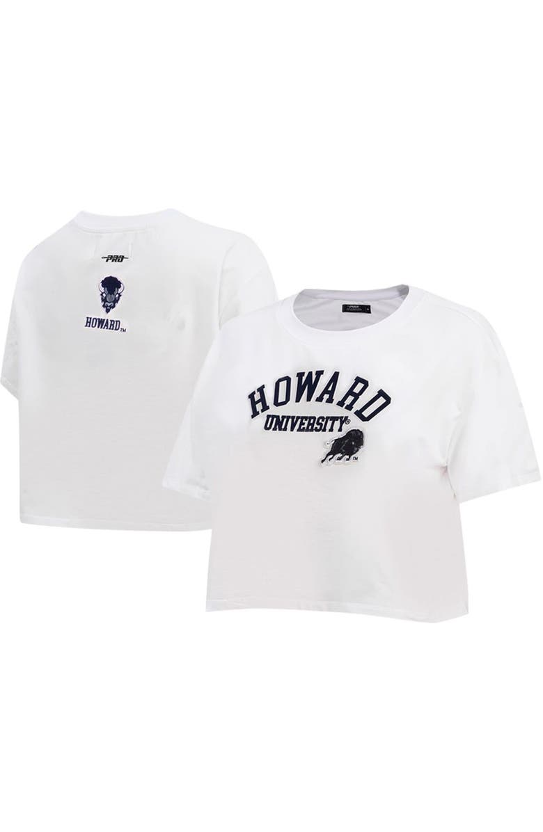 PRO STANDARD Women's Pro Standard White Howard Bison Classic Three-Hit Boxy Cropped T-Shirt, Main, color,