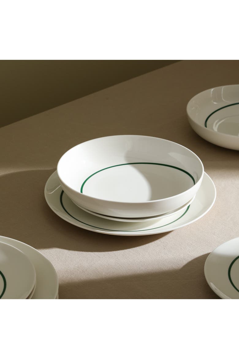 Luna Porcelain 24-Piece Dinnerware Set, Alternate, color, Green