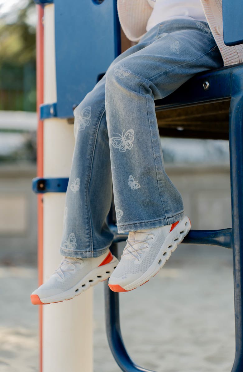 Tucker + Tate Kids' Distressed Pull On Stretch Flare Leg Jeans, Alternate, color, Light Wash Butterflies