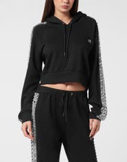 PHILIPP PLEIN Cropped Hoodie Crystal Women
