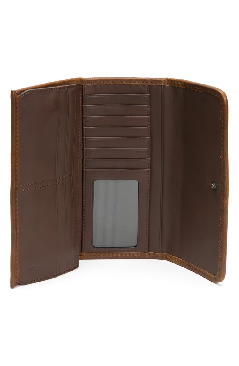 Frye Melissa Leather Wallet, Alternate, color, Dark Brown