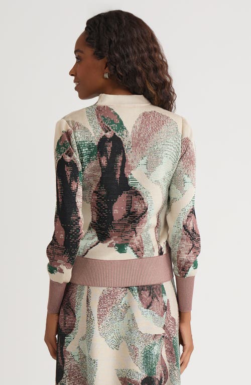 Misook Abstract Jacquard Soft Knit Sweater In Multi