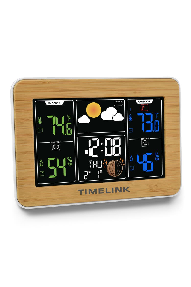 TL10001 Weather Station Clock, Alternate, color, BAMBOO