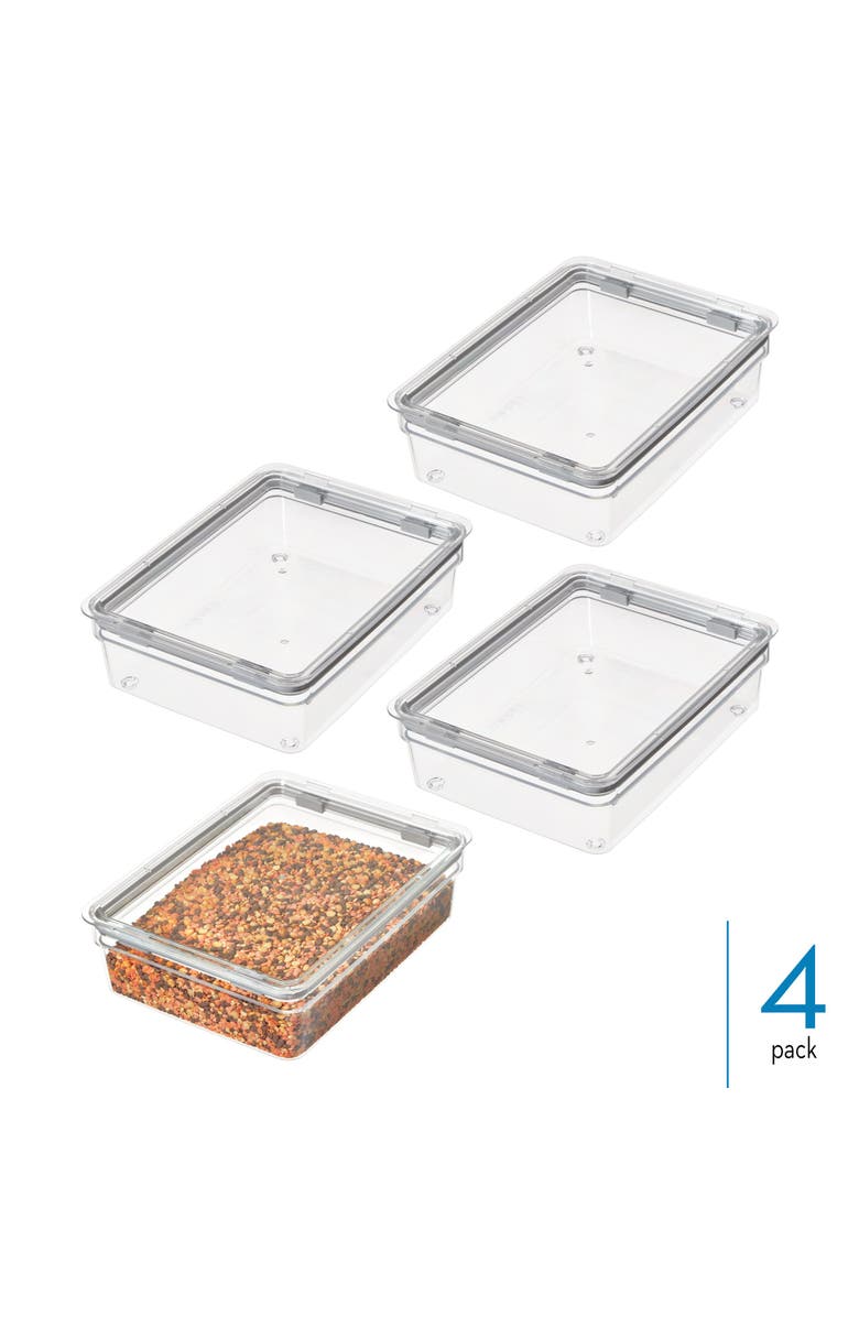 iDesign Large Food Storage Bin with Airtight Lid - Set of 4 - Clear, Alternate, color, 