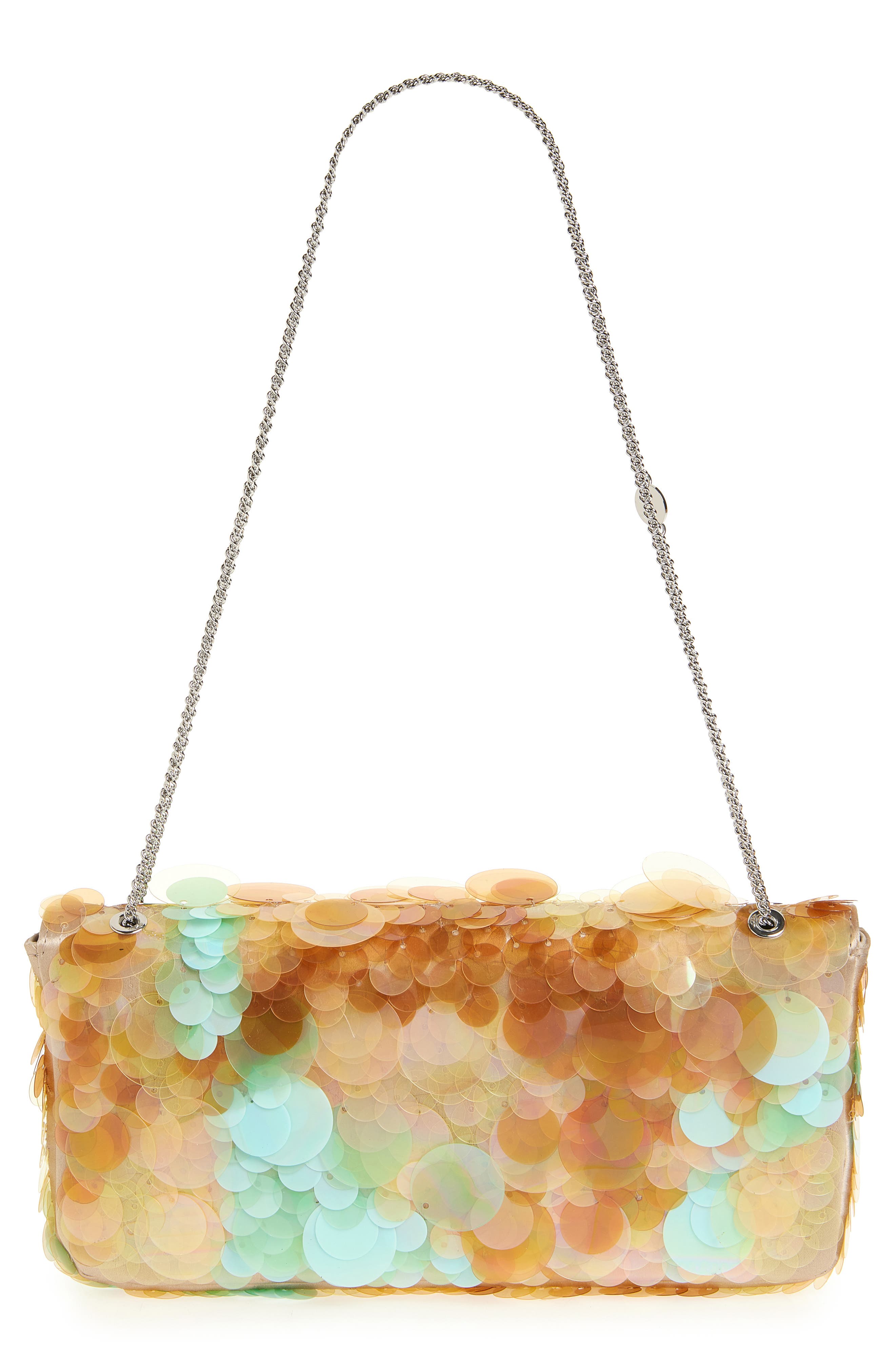 Rabanne Sparkle Baguette, Alternate, color, Peach/ Silver