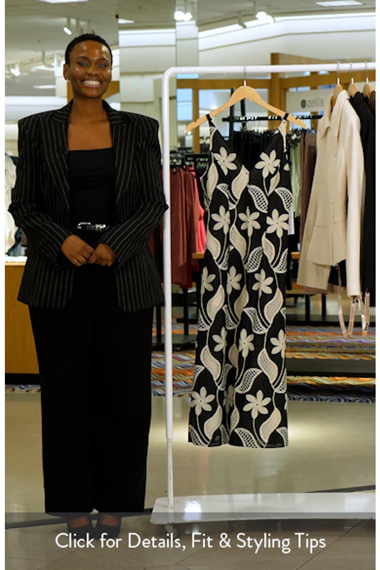 Embroidered Sleeveless Cotton Midi Dress video