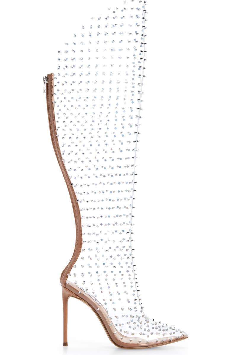 Steve Madden Vava Studded Pointed Toe Clear Boot, Alternate, color,