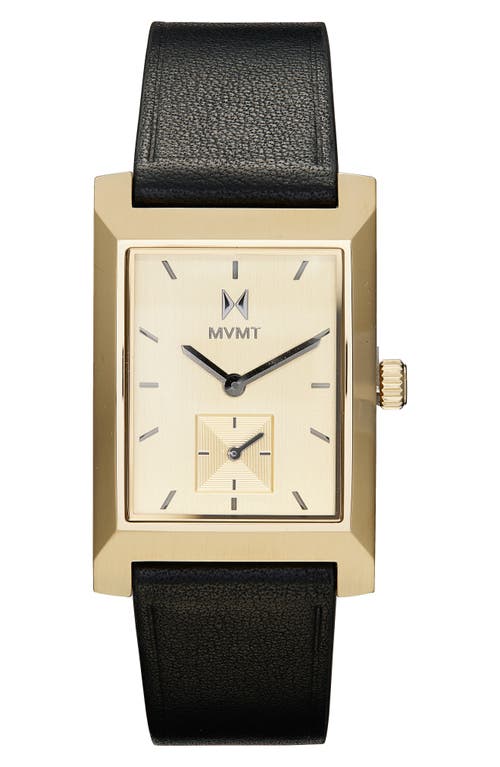MVMT Newporter Leather Strap Watch, 27.5mm in Gold  product