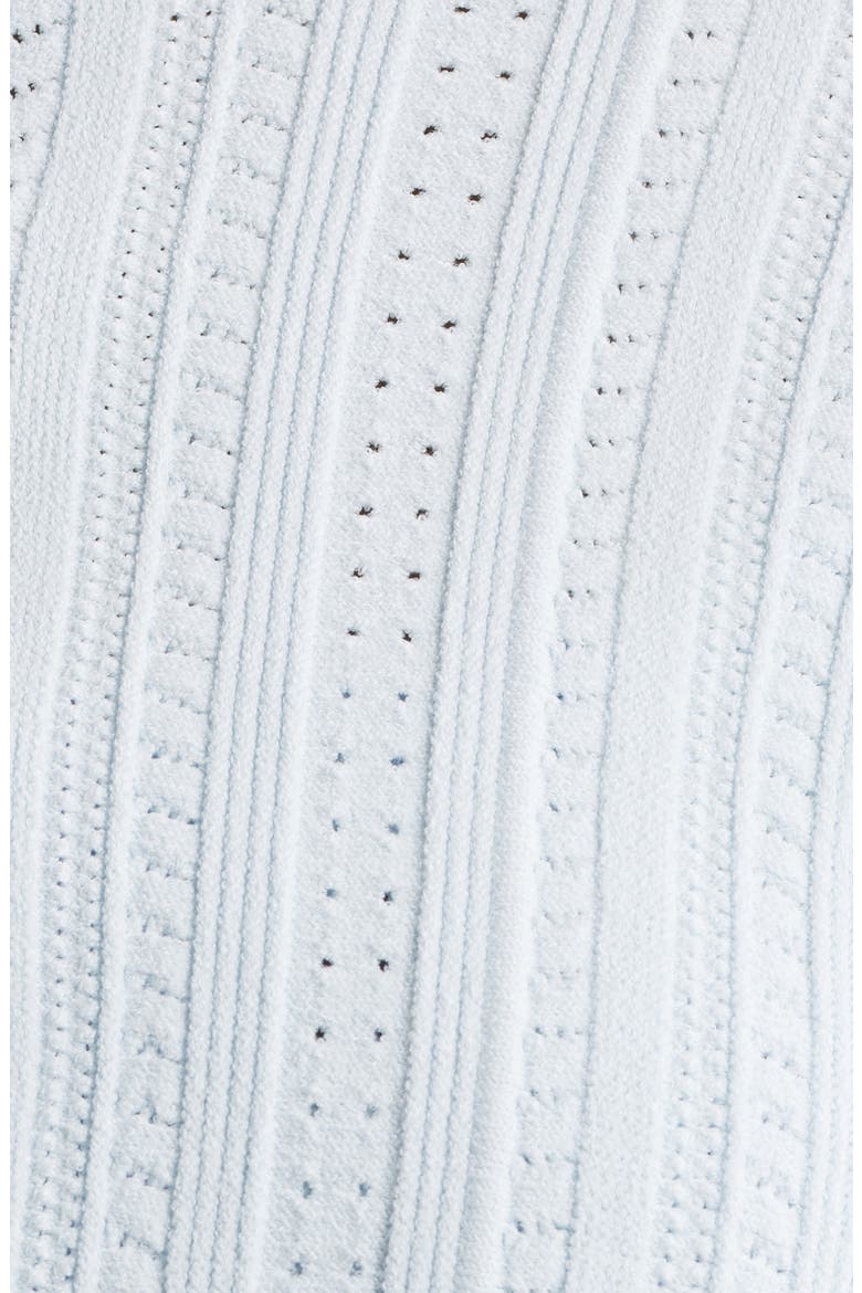 Zoriah Pointelle Tie Sleeve Cardigan, Alternate, color, ICICLE BLUE