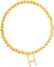 Adornia Faux Pearl Initial Charm Beaded Bracelet