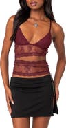 EDIKTED Spice Cutout Sheer Lace Camisole