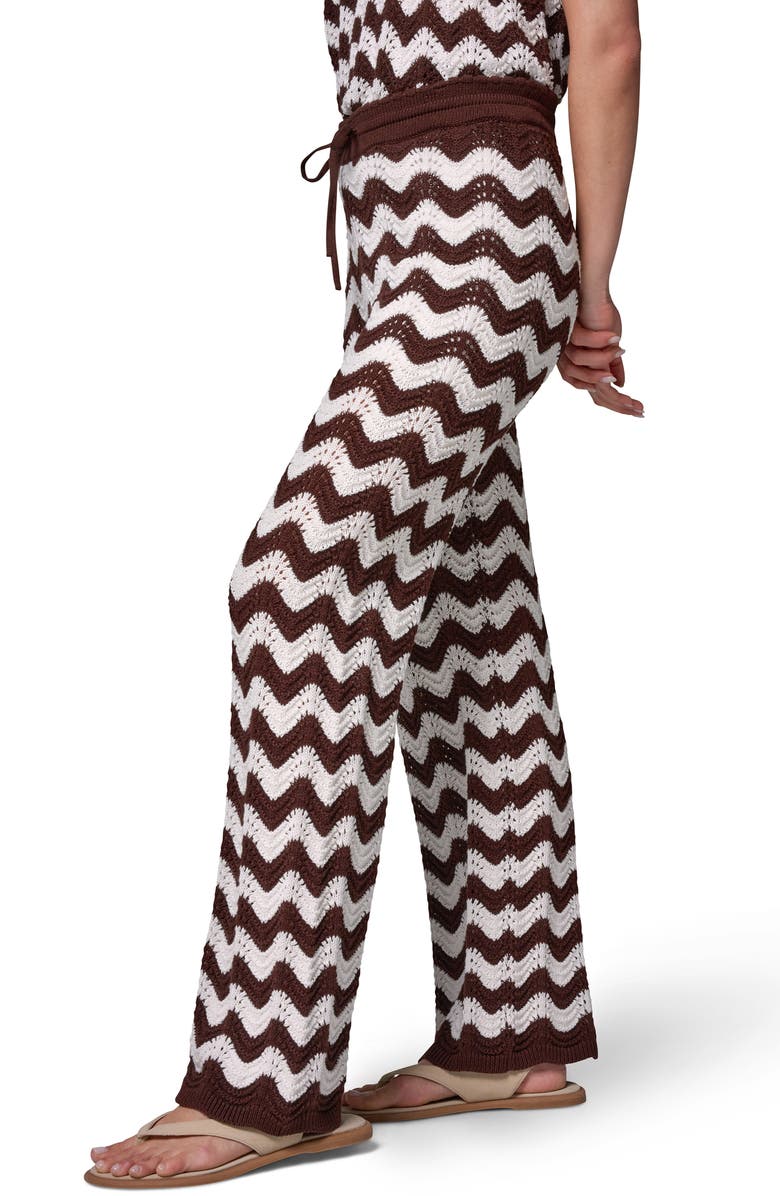 Donna Karan New York Scallop Stripe Pointelle Pants, Alternate, color, Canyon/ Cream