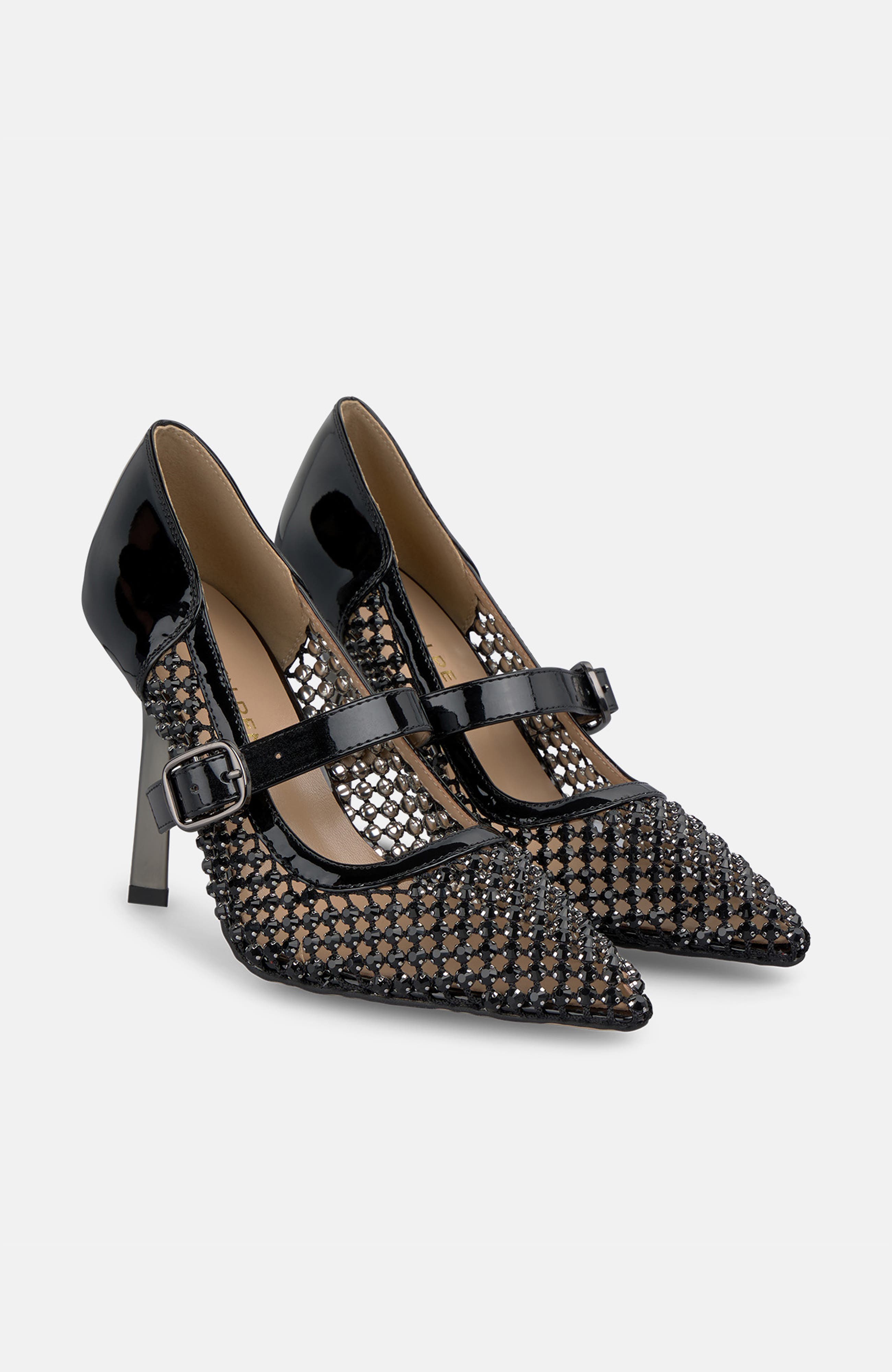 Heeled Shoes Mesh, Main, color, Black