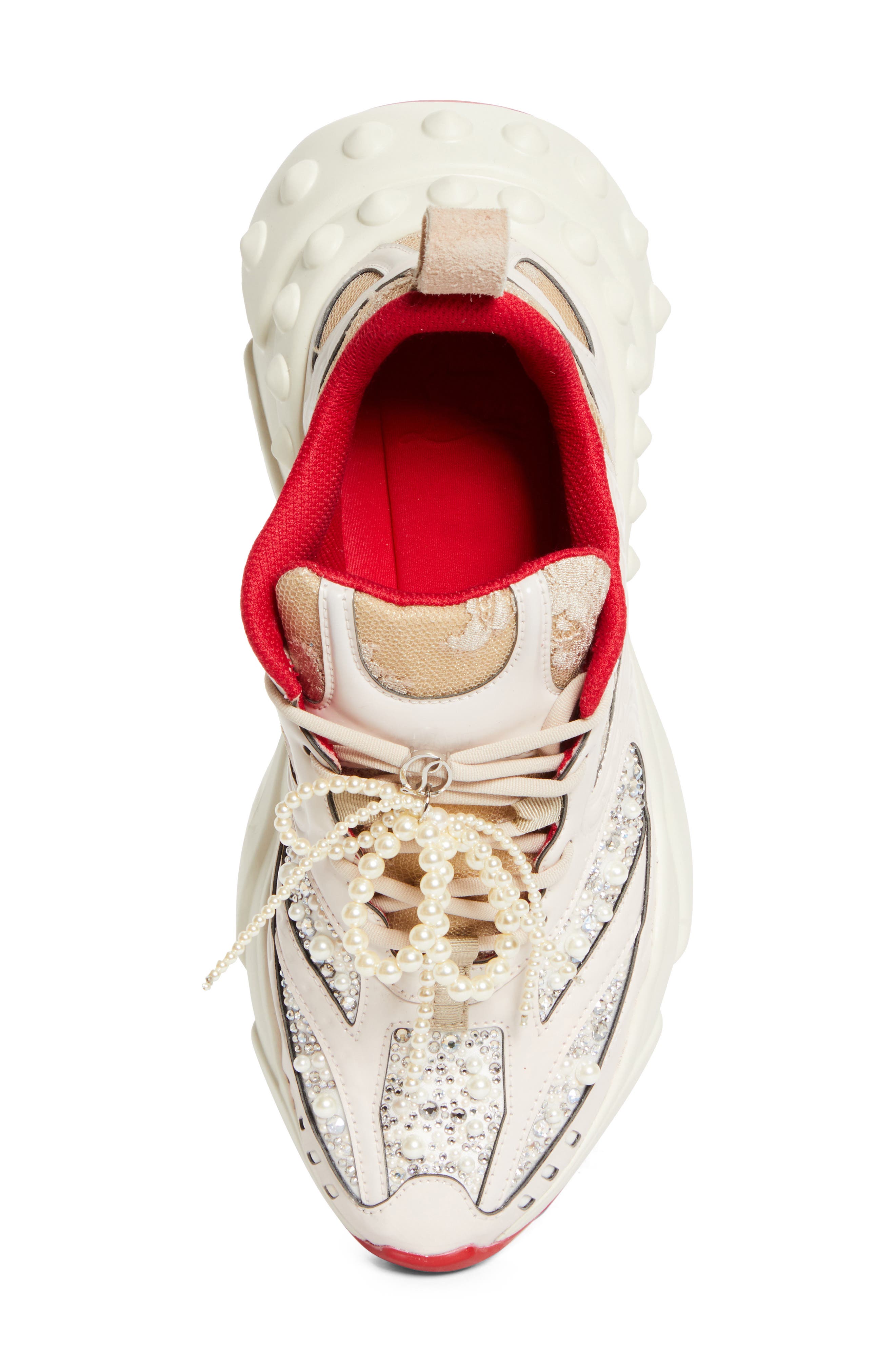 Christian Louboutin So Flo Perla Sneaker, Alternate, color, Pearl