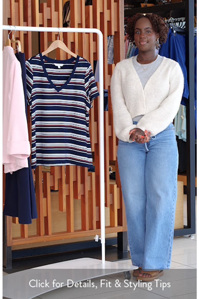 Stripe V-Neck Terry T-Shirt video