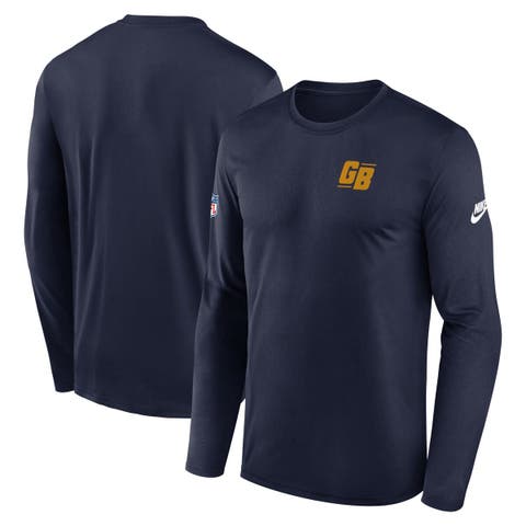 Men's Nike Navy Green Bay Packers The 1923 Classic Sideline Logo Dri-FIT Long Sleeve Legend T-Shirt