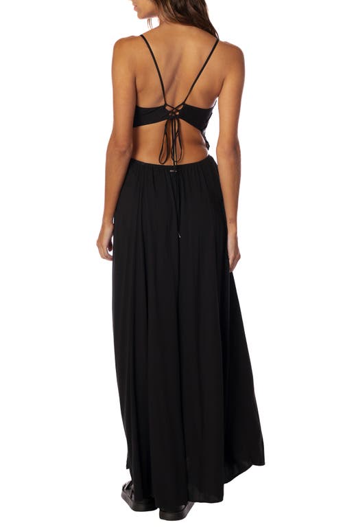 Maaji Palm Grove Owen Embroideredcover-up Maxi Dress In Black