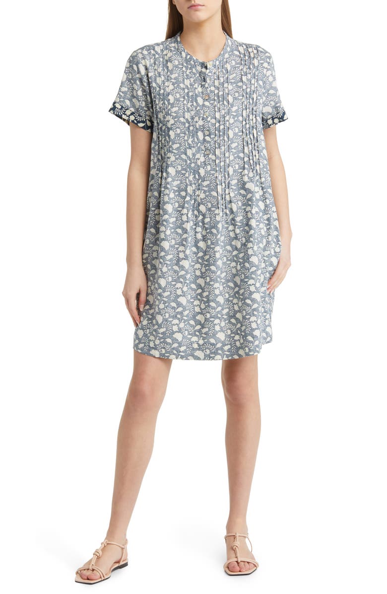 Faherty Gemina Linen Blend Shift Dress, Main, color, 