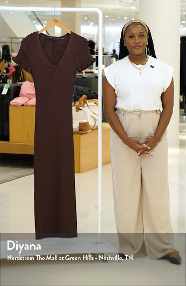 Ruffle Cuff Knit Midi Dress, sales video thumbnail
