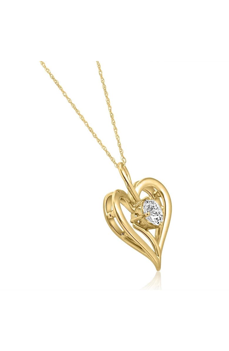 Bliss Diamond 3/4Ct Lab Grown Diamond Solitaire Heart Necklace in Gold Pendant, Alternate, color,