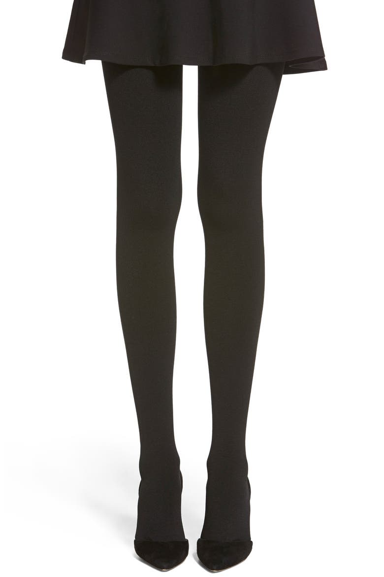 Brushed Sweater Tights, Main, color, BLACK