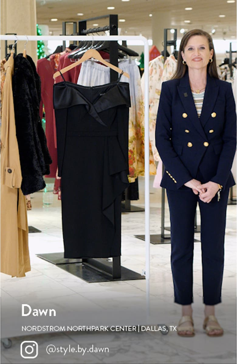 Tux Side Ruffle Off the Shoulder Long Sleeve Dress, sales video thumbnail